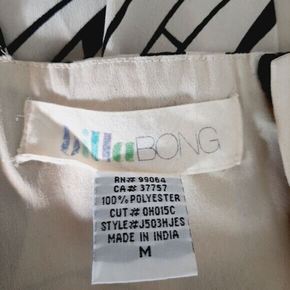 BILLABONG Spaghetti Strap Silky Tank Top B&W Sz M Flawed - Picture 15 of 16